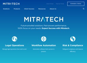 How mitratech.com looks like on a tablet such as an iPad.