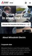 How mitsubishielectric.com looks like on a mobile device such as an iPhone.