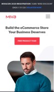 How miva.com looks like on a mobile device such as an iPhone.