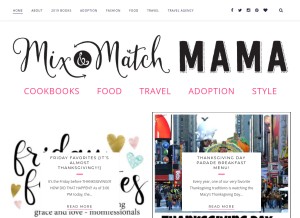 How mixandmatchmama.com looks like on a tablet such as an iPad.