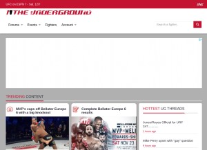 How mixedmartialarts.com looks like on a tablet such as an iPad.