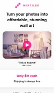How mixtiles.com looks like on a mobile device such as an iPhone.