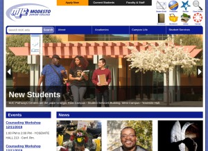 How mjc.edu looks like on a tablet such as an iPad.