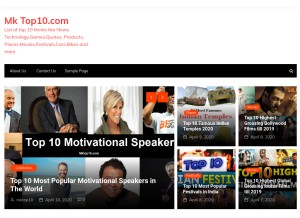 How mktop10.com looks like on a tablet such as an iPad.