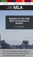 How mla.org looks like on a mobile device such as an iPhone.