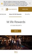 How mlife.com looks like on a mobile device such as an iPhone.