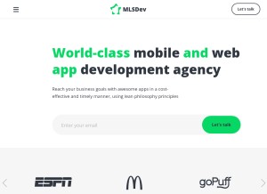 How mlsdev.com looks like on a tablet such as an iPad.