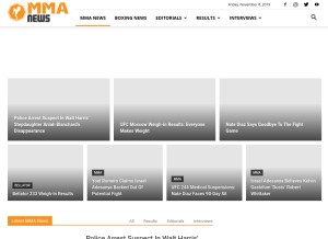 How mmanews.com looks like on a tablet such as an iPad.