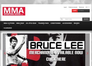 How mmasportinggood.com looks like on a tablet such as an iPad.
