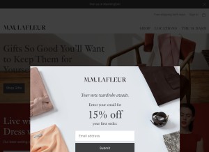 How mmlafleur.com looks like on a tablet such as an iPad.