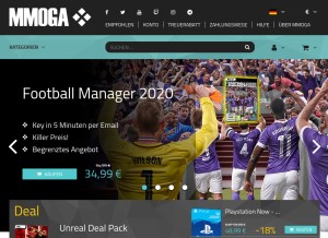 How mmoga.de looks like on a tablet such as an iPad.