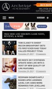 How mmos.com looks like on a mobile device such as an iPhone.