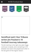 How mnfootballhub.com looks like on a mobile device such as an iPhone.