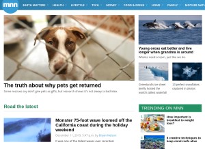 How mnn.com looks like on a tablet such as an iPad.