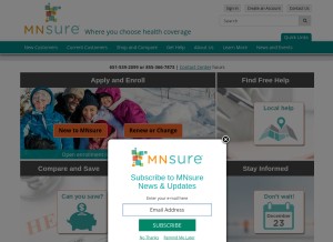 How mnsure.org looks like on a tablet such as an iPad.