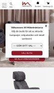 How mobelmastarna.se looks like on a mobile device such as an iPhone.