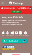 How mobicip.com looks like on a mobile device such as an iPhone.