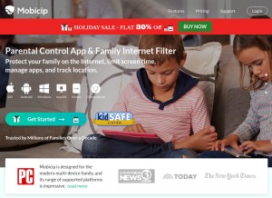 How mobicip.com looks like on a tablet such as an iPad.