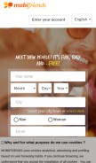 How mobifriends.com looks like on a mobile device such as an iPhone.