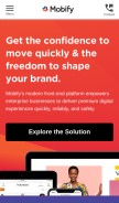 How mobify.com looks like on a mobile device such as an iPhone.