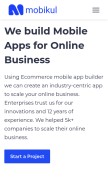How mobikul.com looks like on a mobile device such as an iPhone.