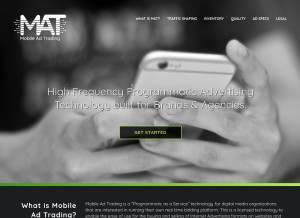 How mobileadtrading.com looks like on a tablet such as an iPad.