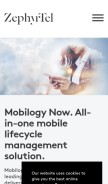 How mobilogy.com looks like on a mobile device such as an iPhone.