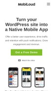 How mobiloud.com looks like on a mobile device such as an iPhone.