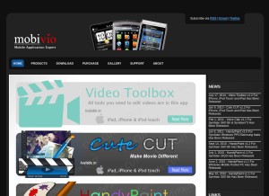 How mobivio.com looks like on a tablet such as an iPad.