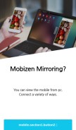 How mobizen.com looks like on a mobile device such as an iPhone.