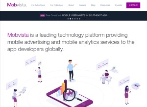 How mobvista.com looks like on a tablet such as an iPad.