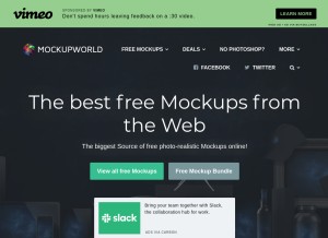 How mockupworld.co looks like on a tablet such as an iPad.