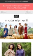 How modaelementi.com looks like on a mobile device such as an iPhone.