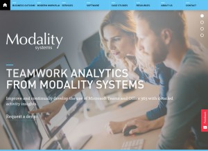 How modalitysystems.com looks like on a tablet such as an iPad.
