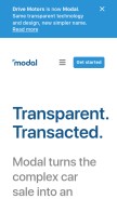 How modalup.com looks like on a mobile device such as an iPhone.
