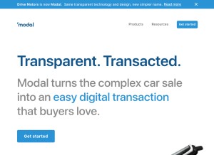 How modalup.com looks like on a tablet such as an iPad.
