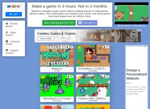 How modd.io looks like on a tablet such as an iPad.