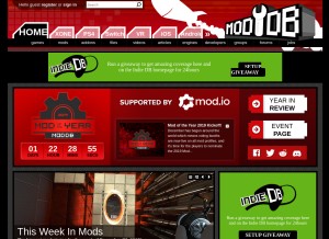 How moddb.com looks like on a tablet such as an iPad.
