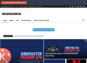How moddedmod.com looks like on a tablet such as an iPad.