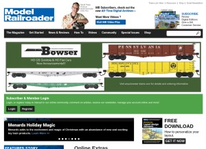 How modelrailroader.com looks like on a tablet such as an iPad.