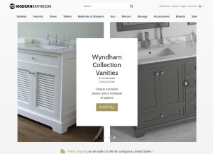 How modernbathroom.com looks like on a tablet such as an iPad.