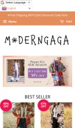 How moderngaga.com looks like on a mobile device such as an iPhone.