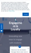 How modernmsg.com looks like on a mobile device such as an iPhone.