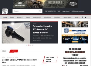 How moderntiredealer.com looks like on a tablet such as an iPad.