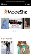 How modeshe.com looks like on a mobile device such as an iPhone.