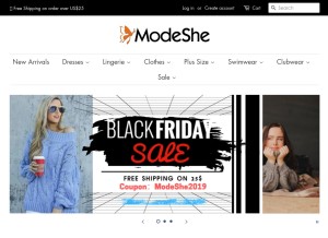 How modeshe.com looks like on a tablet such as an iPad.