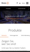 How modix.de looks like on a mobile device such as an iPhone.
