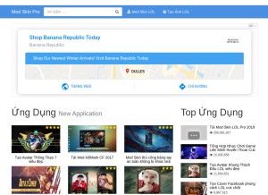 How modskinpro.com looks like on a tablet such as an iPad.