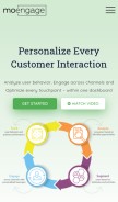 How moengage.com looks like on a mobile device such as an iPhone.