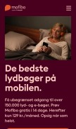 How mofibo.com looks like on a mobile device such as an iPhone.